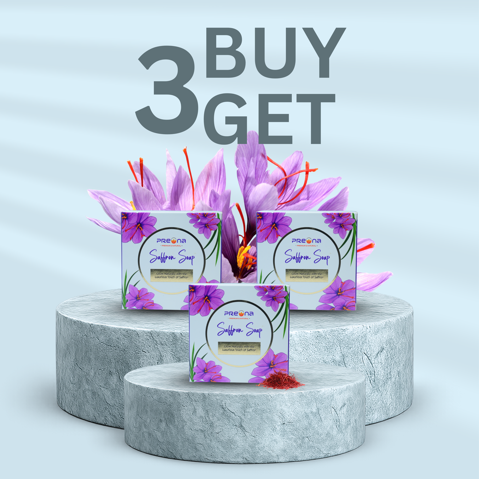 Buy 3 Get 3 Free Goatmilk Saffron Soap